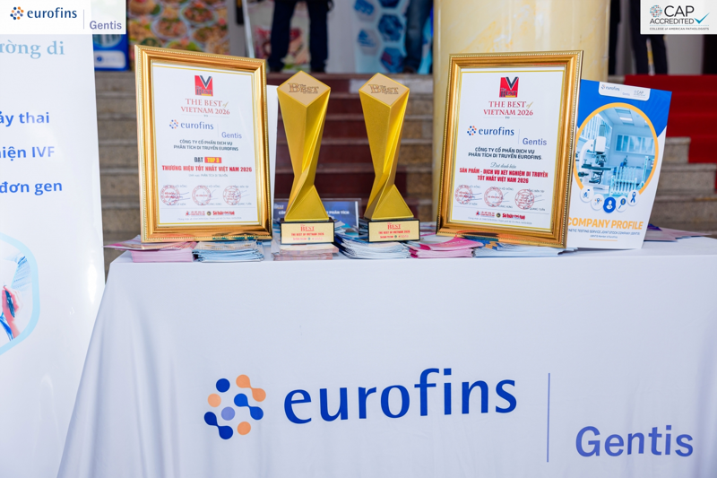 Bằng khen v&agrave; C&uacute;p của Eurofins GENTIS tại The Best of Vietnam 2026