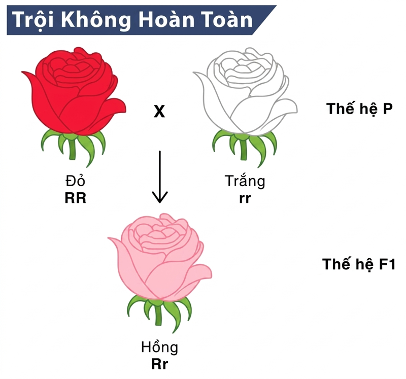 V&iacute; dụ về gen trội kh&ocirc;ng ho&agrave;n to&agrave;n