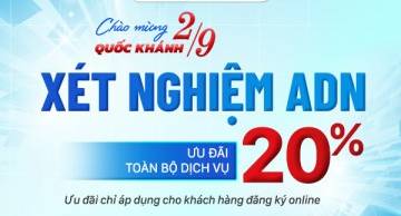 Ưu đãi tháng 9, xét nghiệm ADN GENTIS tặng tới 20% toàn bộ dịch vụ