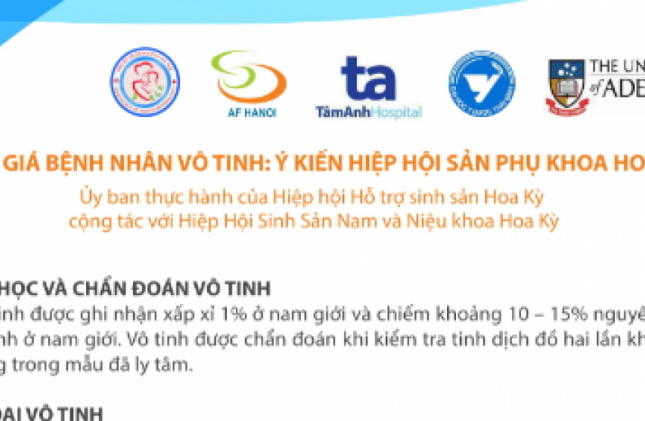 Đánh giá bệnh nhân vô tinh: Ý kiến Hiệp hội Sản phụ khoa Hoa Kỳ